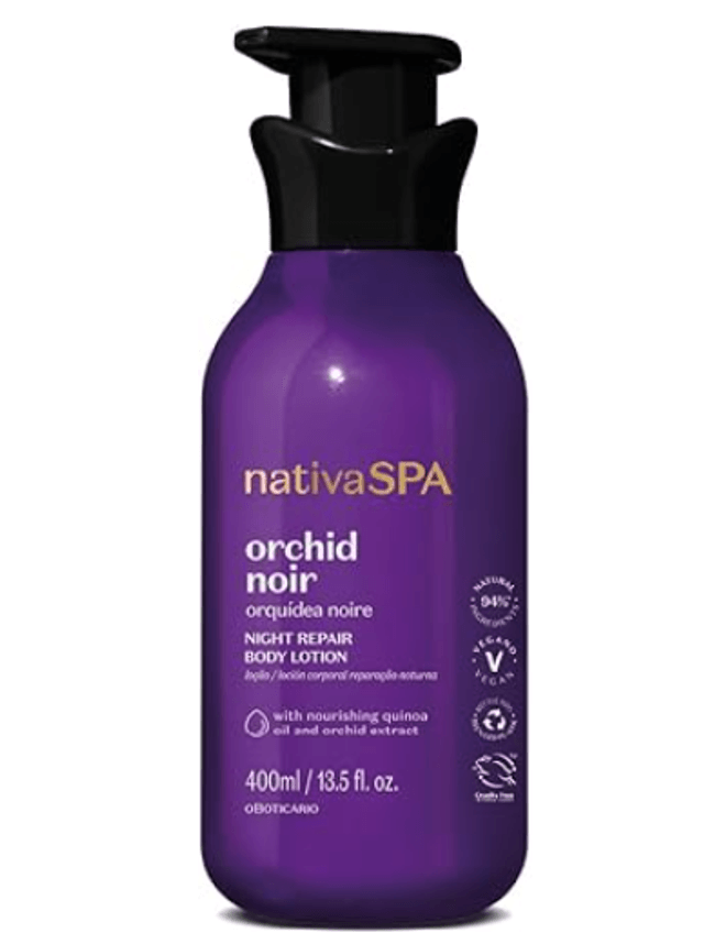 Nativa SPA Loção Noturna Hidratante Corporal Orquídea Noire400ml. 13.5fl.oz