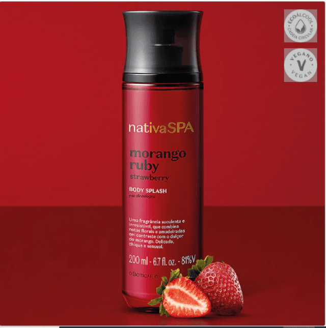  Nativa Spa Body Splash Morango Ruby 6.7 fl.oz 76%V